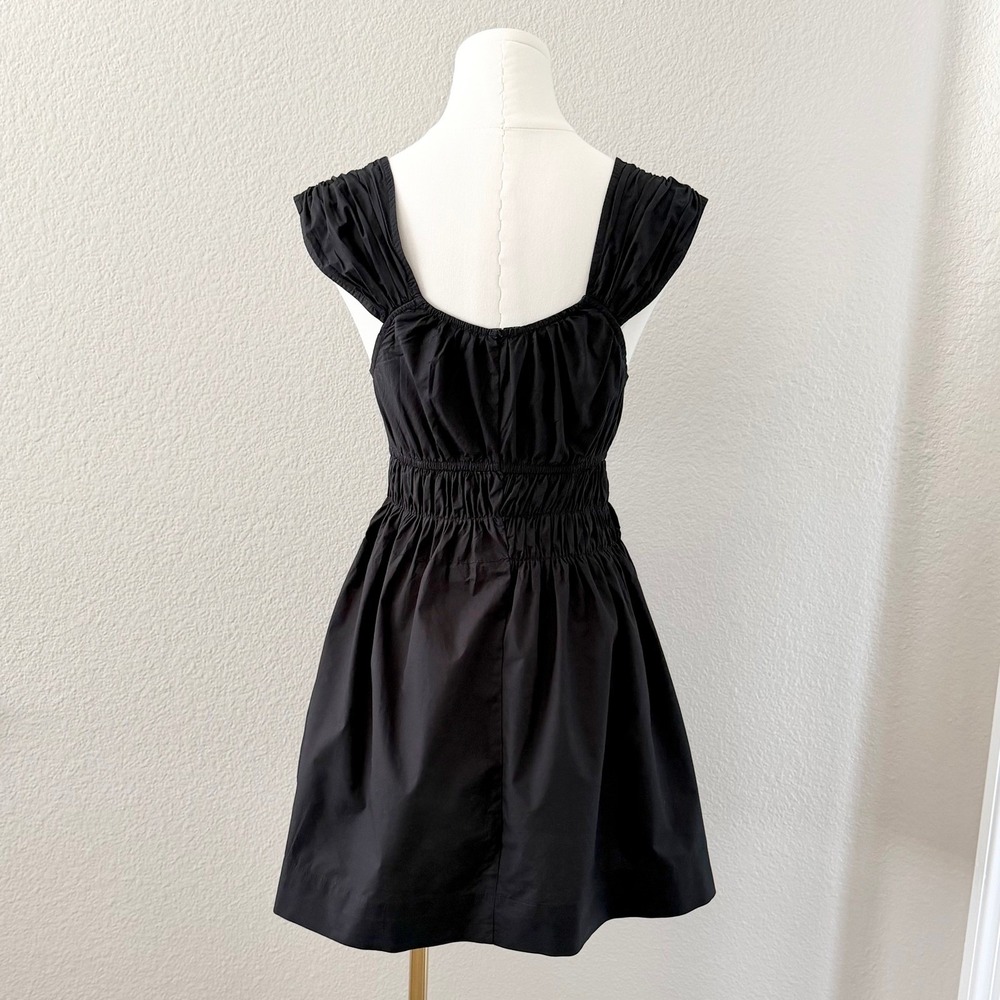 Ciao Lucia Abella Dress XS Black Cotton Poplin Smocked Mini LBD Minimalist EUC - Picture 5 of 16